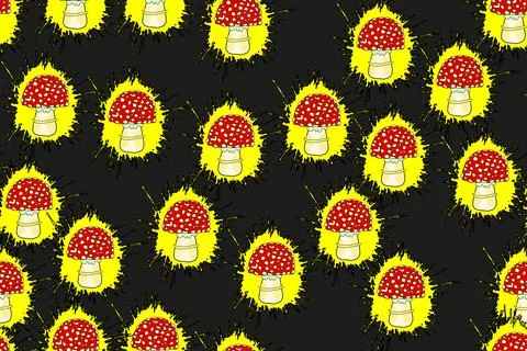 Abstract Agaric Blot Seamless Pattern Illustrazione stock