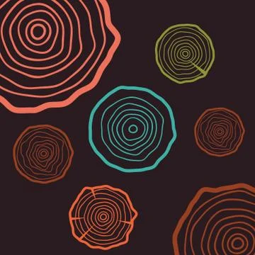 Abstract age annual circle tree background. Tree rings set 스톡 일러스트