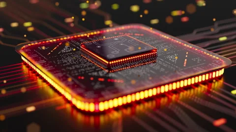 Abstract AI chip concept for innovation and digital computing Stock Footage 341883241