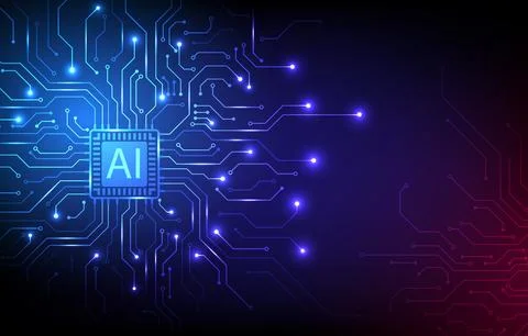 Abstract AI circuit board background. featuring futuristic artificial intel.. Stock Illustration