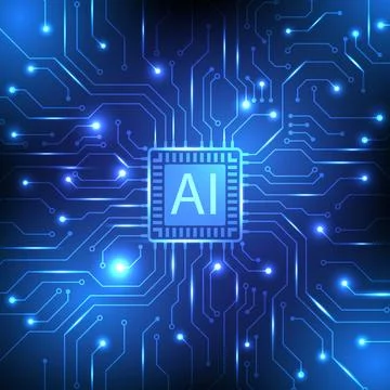 Abstract AI circuit board background. Design for futuristic electronic arti.. Stock Illustration