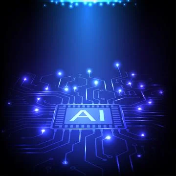 Abstract AI circuit board background. Design for futuristic electronic arti.. 스톡 일러스트