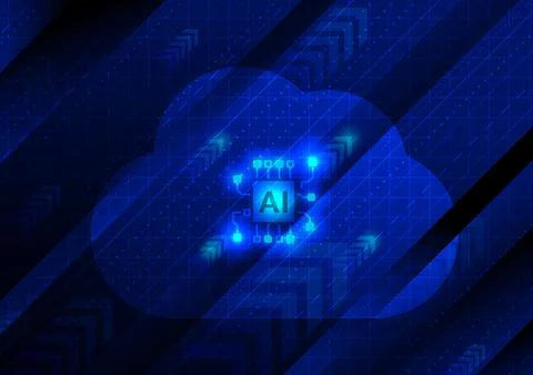 Abstract AI cloud technology growth background concept. 스톡 일러스트