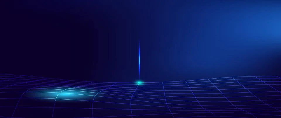 Abstract AI Data Network Background with Neon Grid and Futuristic Technolog.. Stock Illustration