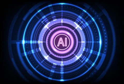 Abstract AI digital technology background. Design for artificial intelligen.. 스톡 일러스트
