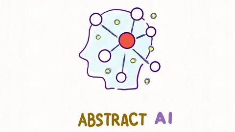 Abstract AI Human Head Neural Network Animation Stock Footage 341863584