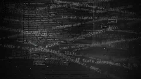 Abstract AI Machine Learning Code and Data Flow Background Video stock 335357107