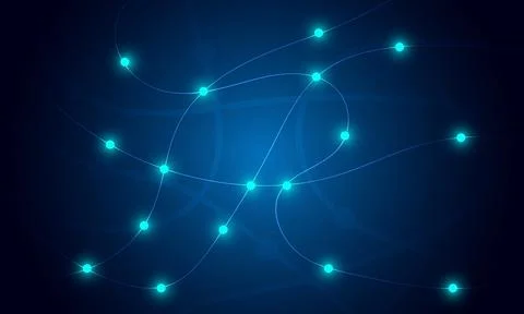 Abstract AI Network Background with Glowing Nodes and Digital Connections イラスト素材