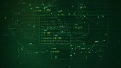 Abstract AI Neural Network and Machine Learning Code Background Video stock 335357189