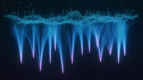 Abstract AI neural network with glowing blue particle cloud 스톡 동영상 332703580