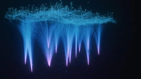 Abstract AI neural network visualization with glowing blue particle Stock Footage 332703626