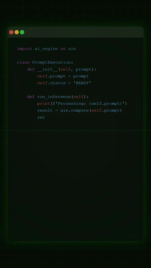 Abstract AI Programming Code Interface on Dark Screen Stock-Footage 346207463