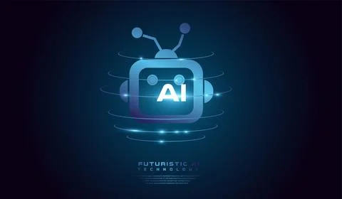 Abstract of AI template Vector and Artificial intelligence Head of digital .. Stock Illustration