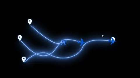 Abstract Airplane Flight Paths Animation Видео 327013952