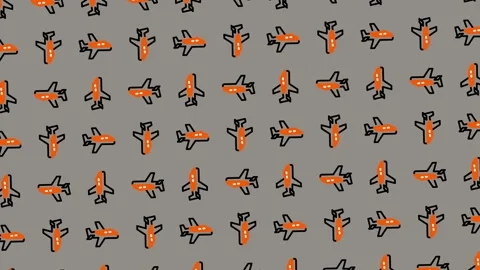 Abstract Airplane Pattern Background for Kids and Travel. Stock Footage 325400252