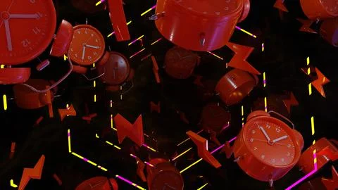 Abstract Alarm Clock In Night イラスト素材