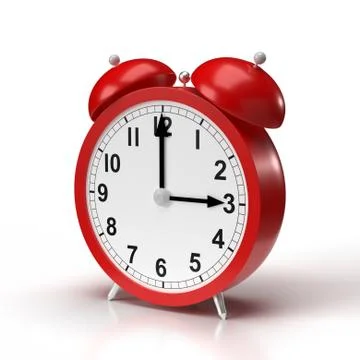 Abstract alarm clock on white background. 3D rendering Stock Illustration