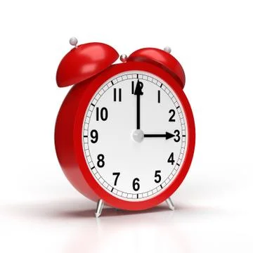 Abstract alarm clock on white background. 3D rendering Stock Illustration