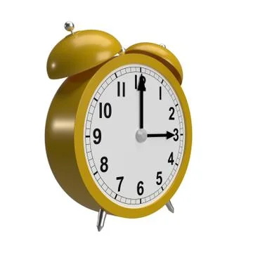 Abstract alarm clock on white background. 3D rendering.. イラスト素材