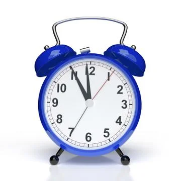 Abstract alarm clock on white background. 3D rendering.. Illustrazione stock