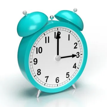 Abstract alarm clock on white background. 3D rendering Stock Illustration