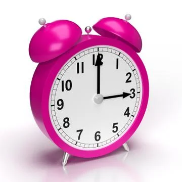 Abstract alarm clock on white background. 3D rendering Stock Illustration