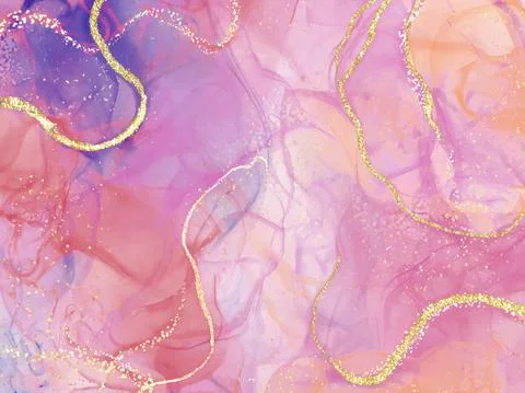 Abstract alcohol ink texture marble style background. Illustrazione stock
