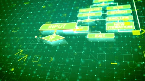 Abstract algorithms backdrop with arrows Video stock 90534717