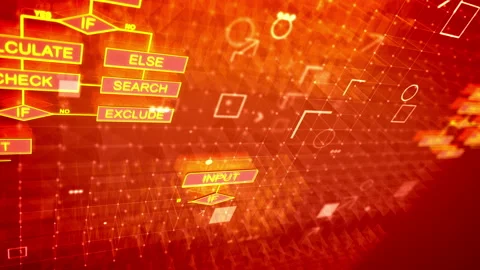 Abstract algorithms backdrop with rounds Stockbeeldmateriaal 90512680