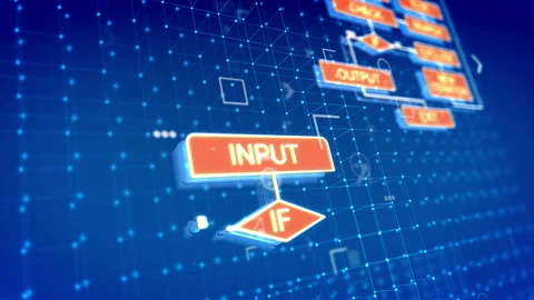 Abstract algorithms backdrop with tablets Stockbeeldmateriaal 90511669