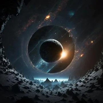 Abstract alien planet in deep space Stock Illustration