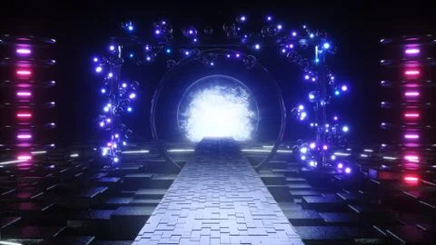 Abstract alien protals Stock Illustration