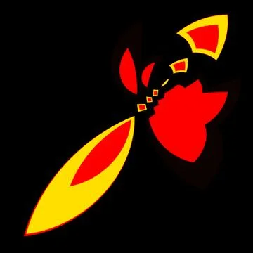 Abstract alien rocket. Stylish modern art. Web or computer game icon. Art. Stock Illustration