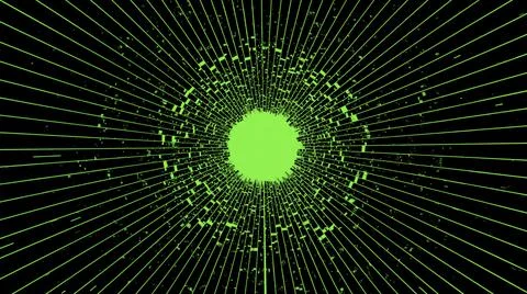 Abstract alien tunnel in outer space with a scanning rotating rays. Design Stock Illustration