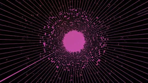 Abstract alien tunnel in outer space with a scanning rotating rays. Design Stock Illustration