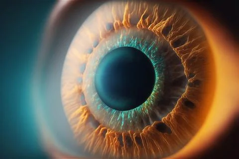 Abstract alone brown macro eye closeup with eyeball and iris. Stock Illustration