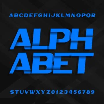 Abstract alphabet font. Effect type letters and numbers Stock Illustration