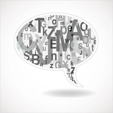 Abstract alphabet soup bubble Illustrazione stock