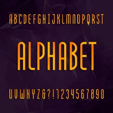 Abstract alphabet typeface. Thin type letters and numbers. Stock Illustration