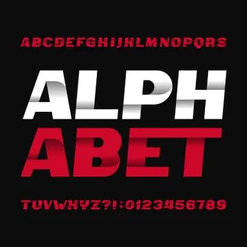 Abstract alphabet typeface. Type letters and numbers. Dark background. Stock Illustration