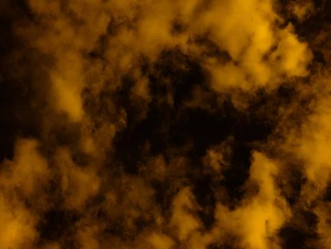 Abstract Amber and Black Cloud Texture, Surreal Fire-Toned Sky Background P.. Stock Photos