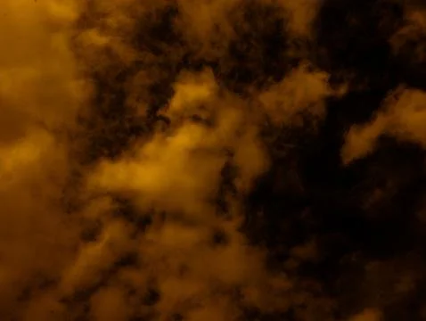 Abstract Amber and Black Cloud Texture, Surreal Fire-Toned Sky Background P.. Stock Photos