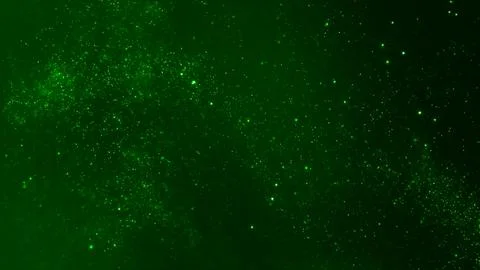 Abstract Ambient VJ Loop Background of Swirling Luminous Green Particles イラスト素材