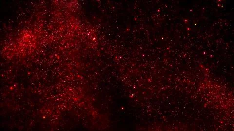 Abstract Ambient VJ Loop Background of Swirling Luminous Red Particles Stock Illustration