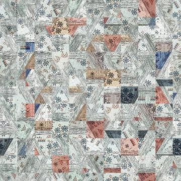 Abstract ambroidery squares patchwork pattern Illustrazione stock