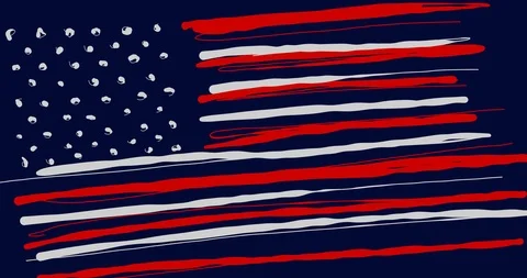 Abstract American Flag 2D Animation Stock Footage 100615996
