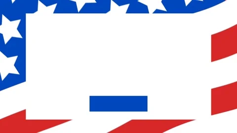 Abstract American Flag Design with White Space for Text and Blue Rectangle. Stock Footage 339210336