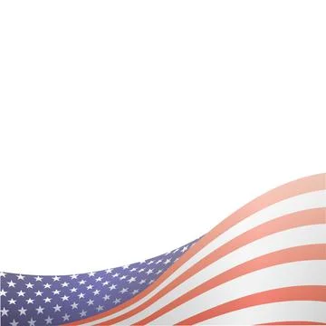 Abstract American Flag Wave Blank Background for Copy Space Stock Illustration