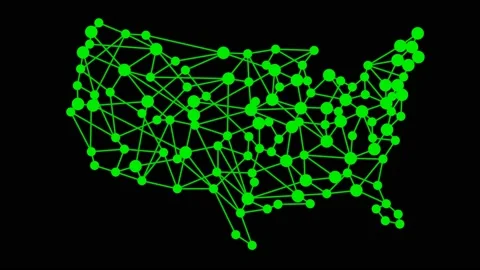 Abstract american network with map and link Stock Footage 139560813
