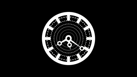 Abstract analog clock or timer icon with a circular dotted design and moder.. Stock Footage 336886777
